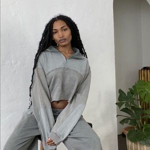 Urban outfitters cropped quarter zip